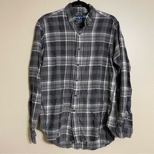 Ralph Lauren Classic‎ Fit Button Down plaid grey neutral size small